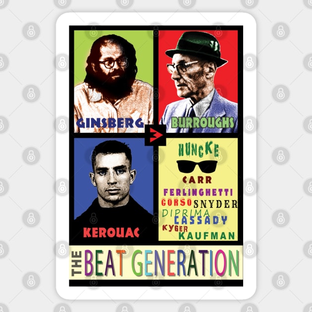 Ginsberg, Burroughs, Kerouac, and the Beat Generation Sticker by Exile Kings 